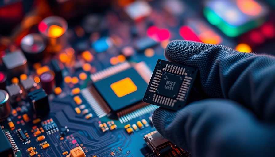 Light-powered AI microchip with colorful reflections.
