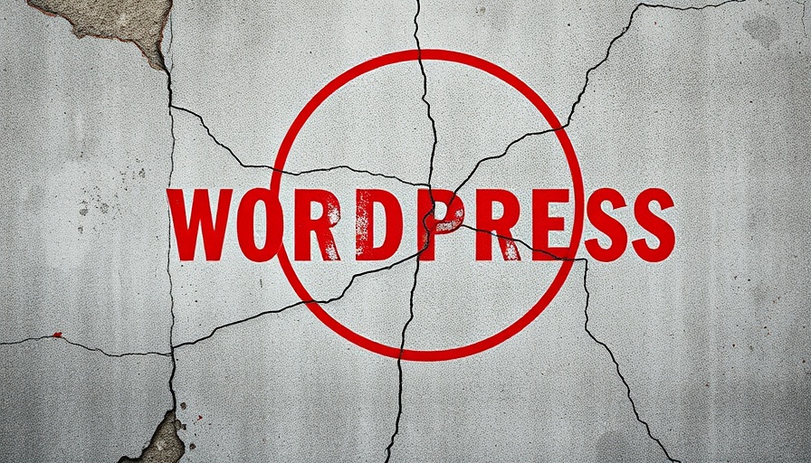 WordPress logo on cracked concrete symbolizing internal WordPress conflict.