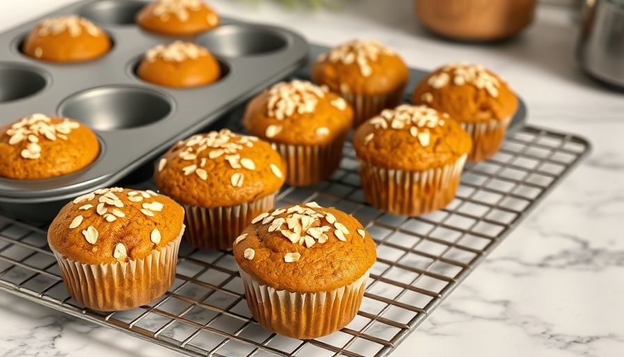 Delicious healthy pumpkin muffins with oats in a muffin tin