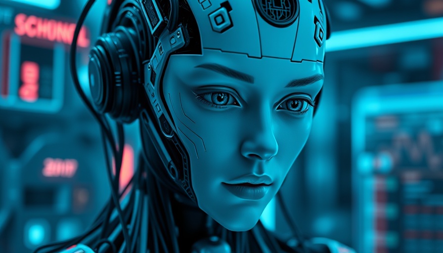 Futuristic AI model Grok 4Fast with cybernetic features.