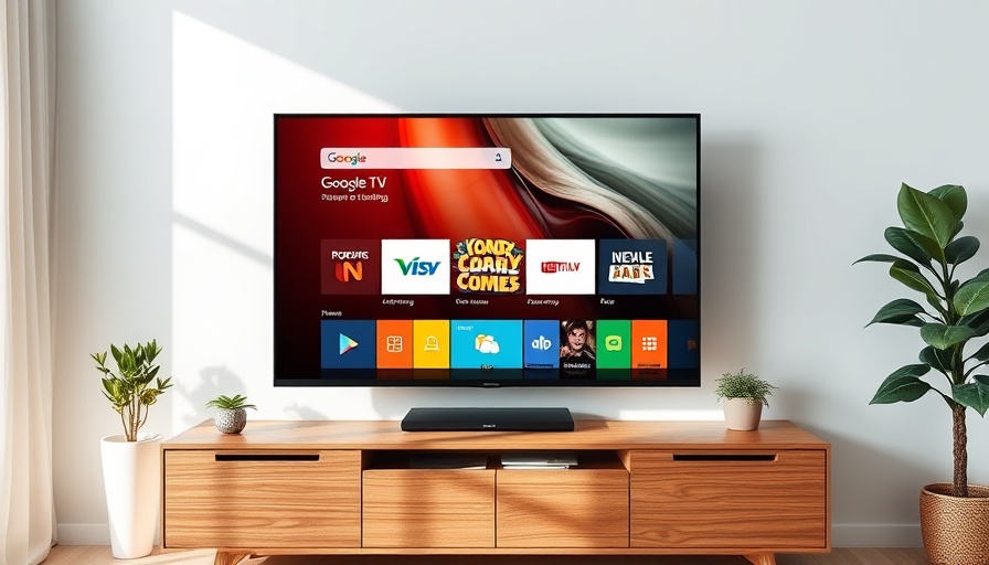 Google TV setup with streaming options and modern decor.