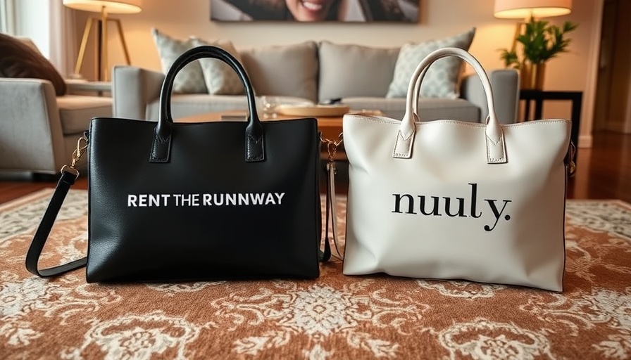 Rent the Runway vs Nuuly bags comparison on a rug.