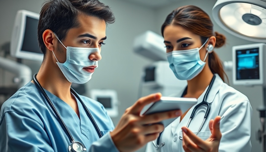 Healthcare professional using touchscreen for health data sharing.