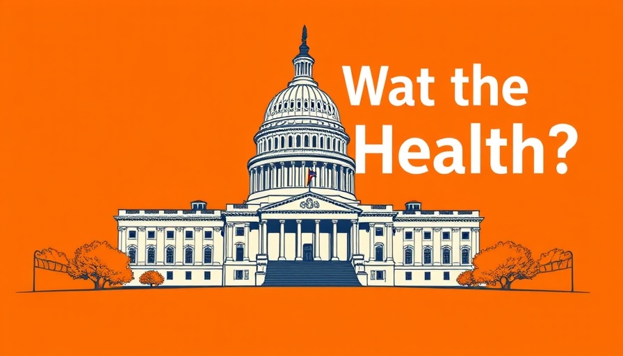 Illustration of U.S. Capitol with 'What the Health?' text, discussing Public Health Politicization.