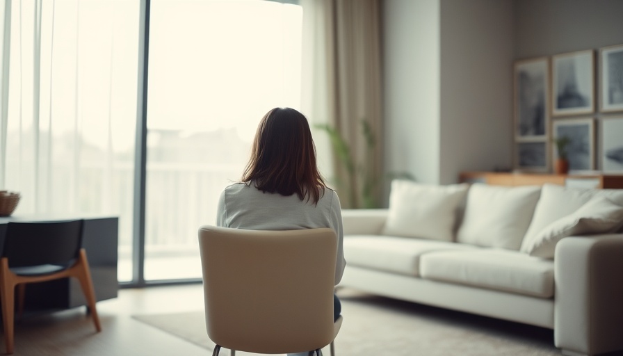 Young woman contemplating in a modern living room, a visual metaphor for regrettable habits that drain your true potential.