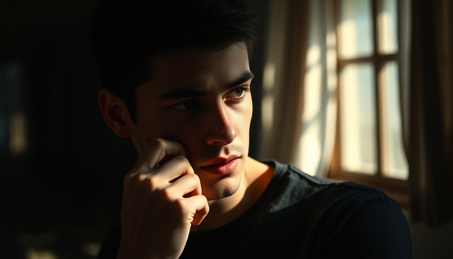Contemplative young man in shadow, gene therapy for Huntington’s disease
