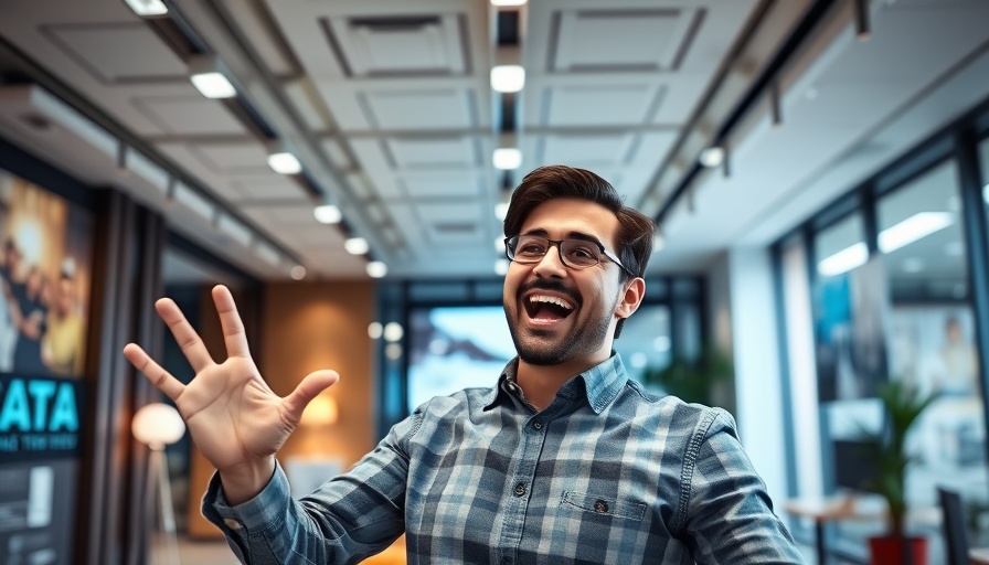 AI Tool for Brainstorming: Man excited by Japandi decor options.