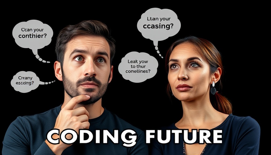 AI replacing coders: thoughtful man and confident woman on future coding.