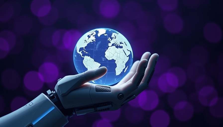 Robotic hand with Earth hologram, Marketing Mix Modeling App on Snowflake.