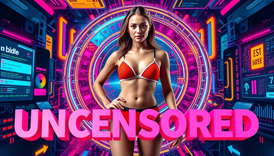 Uncensored AI Video Generators: vibrant digital collage with a confident woman and 3D interface.