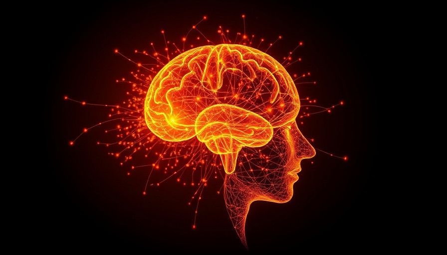 Abstract neural head illustration on brain activity, vibrant glowing neural network