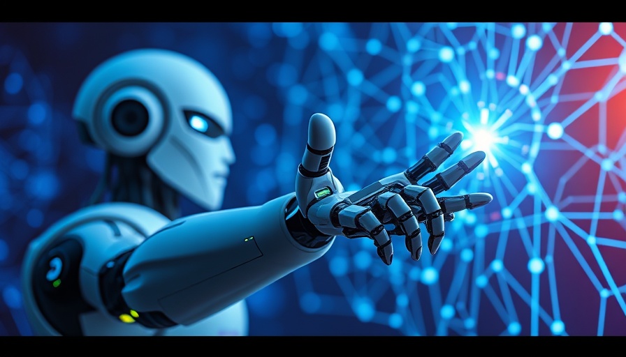 AI companions concept with robot and digital interface.