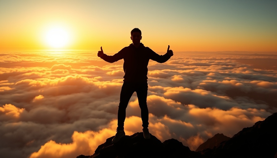 Silhouette on mountain at sunrise, symbolizing hard things worth doing for yourself.