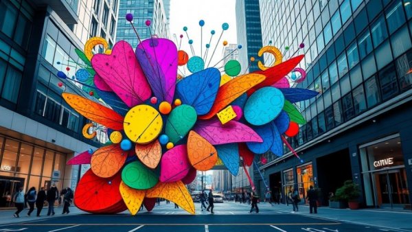 Vibrant Mr. Pink art installation in Flatiron District