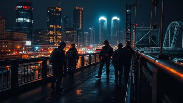 Emergency team on bridge after teen falls 50 feet in TikTok challenge.