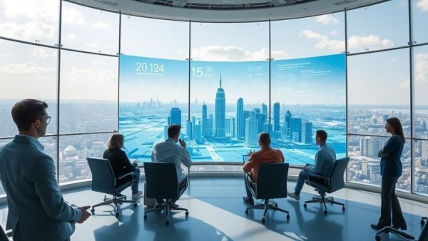 Futuristic conference room showcasing AI control planes governance.