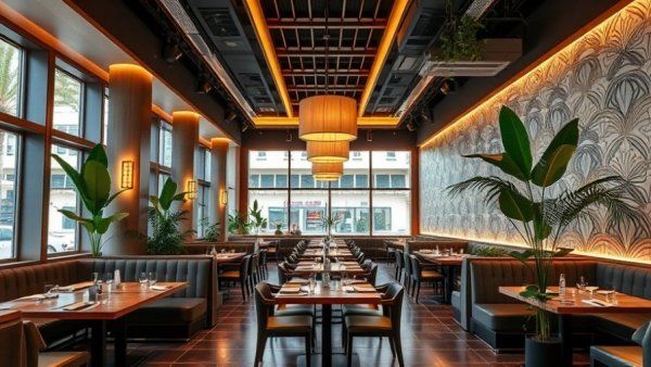 Chic NYC restaurant opening February 2026 with stylish interior.
