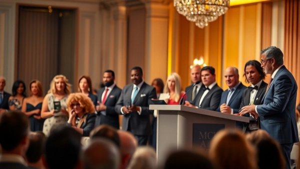 Historic theaters preservation event showing awards and speeches.