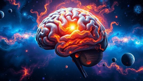 Abstract cosmic brain merging with Earth, Bet Against the Bitter Lesson