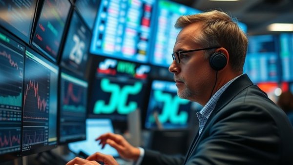 Focused trader analyzing stock data amid rising gas prices