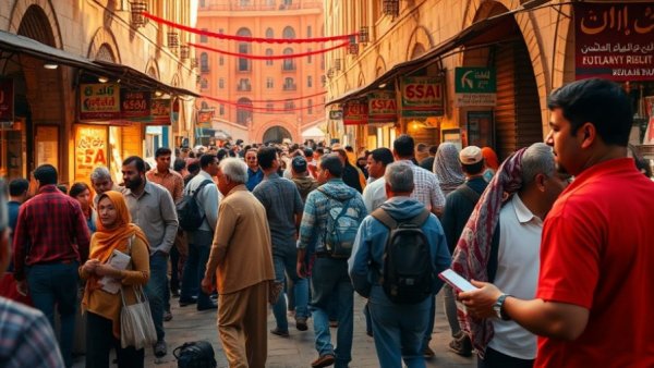 Doha market lively scene amid Iran conflict reporting