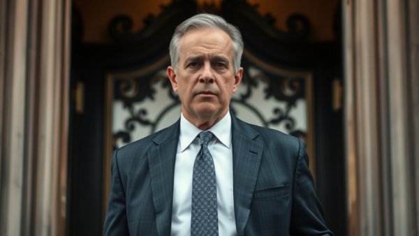 Middle-aged man exiting building amid possible Iran phishing attack.