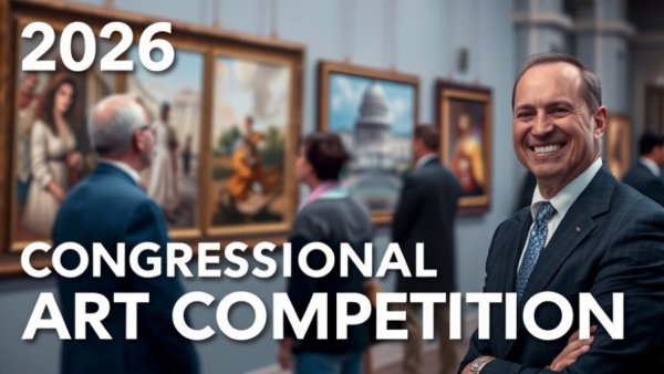 2026 Congressional Art Competition poster with Capitol and man in suit.