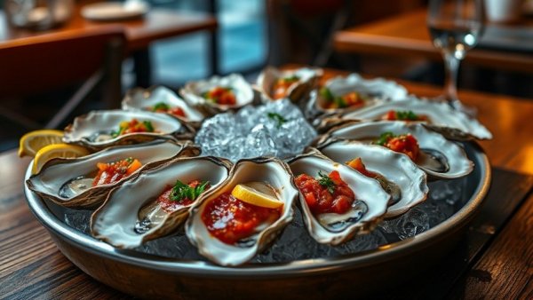 Fresh oysters with sauces highlighting benefits for sexual wellness.