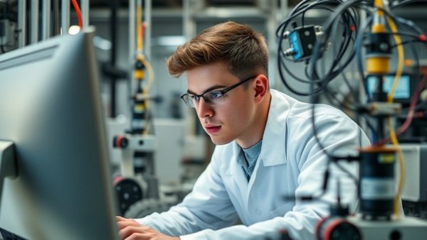 Technician working on nanotech in a modern lab START.nano hard-tech startups.