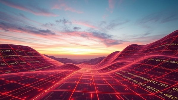 Digital grid landscape with binary and dollar symbols, illustrating comprehension debt in AI-generated code.