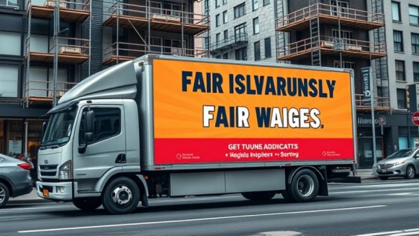 Billboard truck with Vanderbilt University wage message, Union Rallies May Resume.