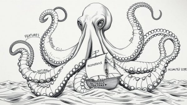 Illustration of octopus symbolizing scope creep in AI projects.