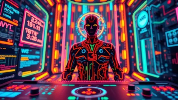 Futuristic digital interface illustrating static authorization in autonomous agents.