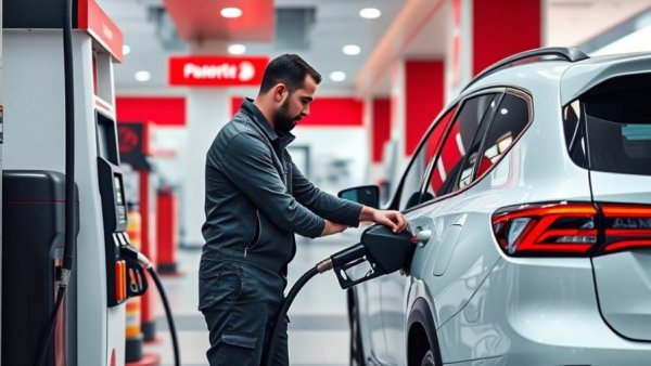 Oil Prices Surge Due to Trump Iran Briefing - Gas station scene.
