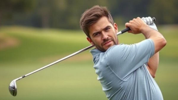 Golfer demonstrates integrity and skill during swing
