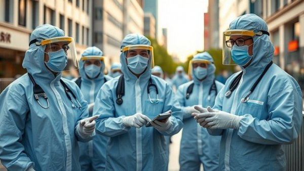Healthcare team in protective gear during hantavirus outbreak response.