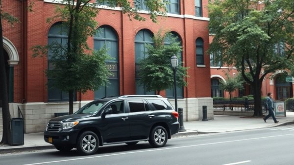 Urban scene of Manhattan Country School exterior with brick facade.