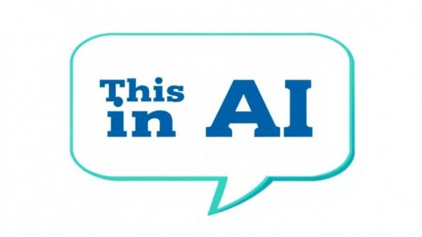 Minimalistic AI logo with speech bubbles on white backdrop.