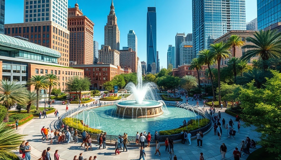 Conceptual design of Penn Station Revitalization Plan showing urban park.