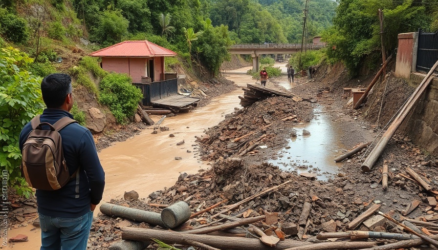 Flood relief efforts underway in Texas with heavy machinery.