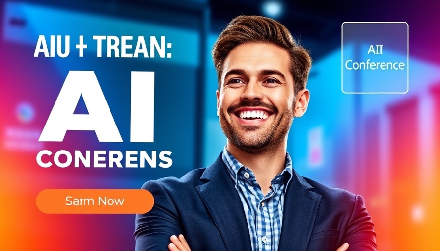 AI and Automation Integration conference banner with smiling businessman.
