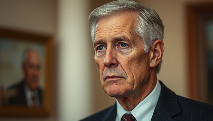 Serious older man in suit indoors, related to Trump Epstein files.
