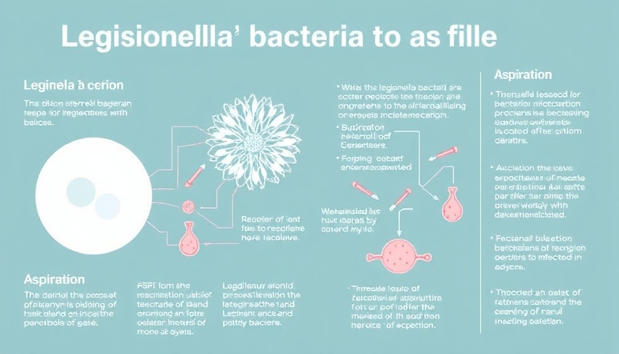 Diagram illustrating Legionella transmission through inhalation and aspiration.