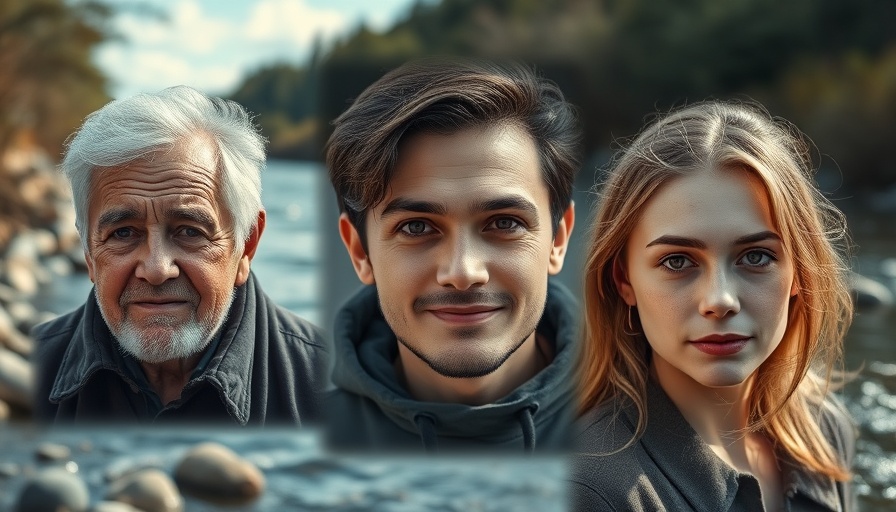 Three portraits overlayed on a river, Holly Bobo murder trial related.