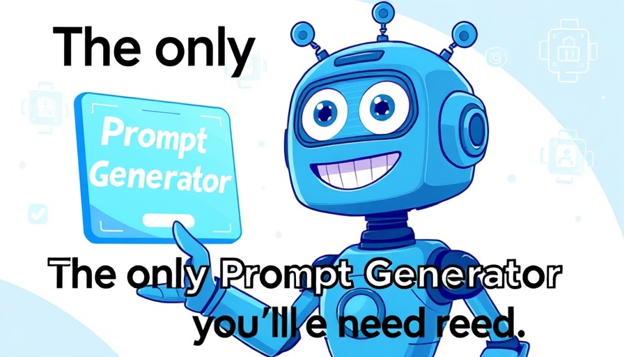Effective AI Prompt Generation with a smiling robot and interface.