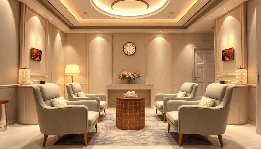 TREAT Medspa cozy reception area with elegant seating.