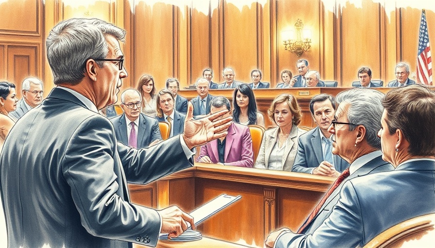 Courtroom decorum controversy illustrated in a dynamic sketch.