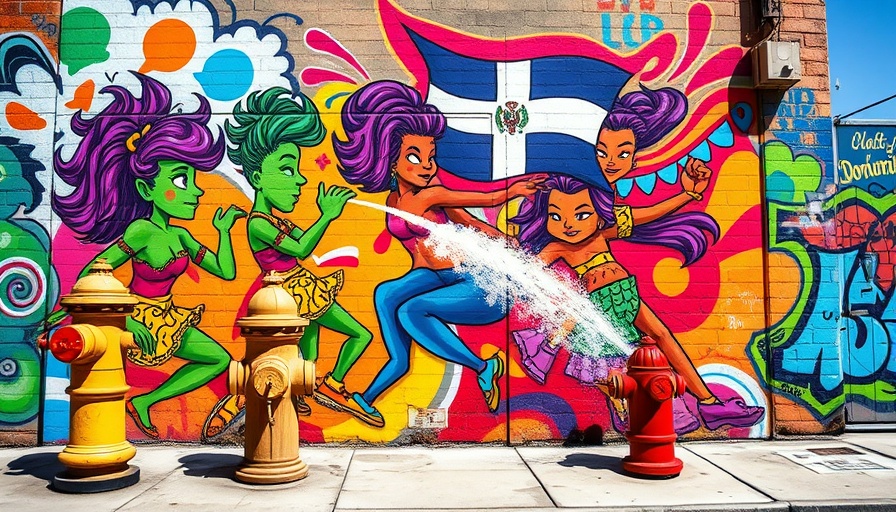 Vibrant mural depicting Dominican culture in Washington Heights, NYC.