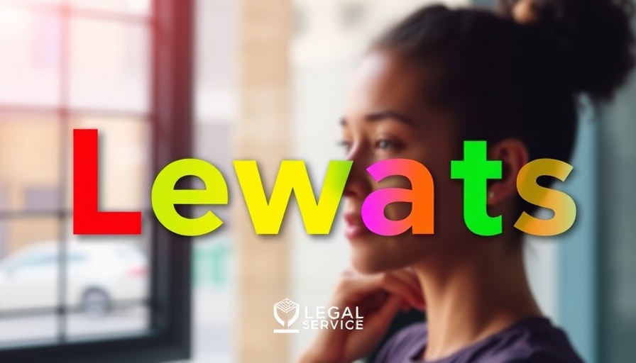 Rainbow-themed legal service ad banner, colorful and vibrant