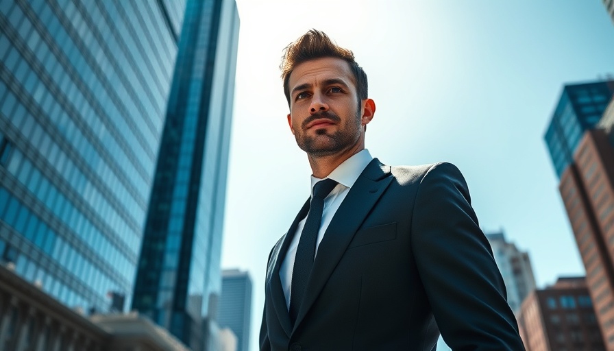 Man in suit near skyscraper, urban setting, Jian Wu fraud case.